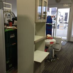 ○食器棚 幅65.5㎝×奥行41㎝×高さ180㎝ ホワイト 食器入れ 収納  キッチン インテリア 中古品(NF251031)Zi-2318の画像