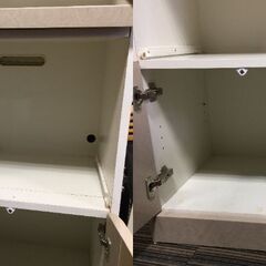 ○食器棚 幅65.5㎝×奥行41㎝×高さ180㎝ ホワイト 食器入れ 収納  キッチン インテリア 中古品(NF251031)Zi-2318の画像