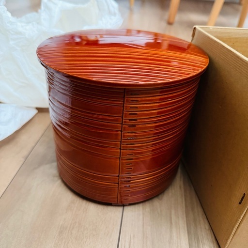 決まりました/曲水指・紙箱付 茶道具/飛騨春慶塗/綴目木製茶器