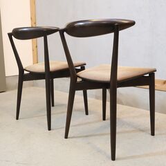 北海道旭川の家具メーカーCONDE HOUSE(カンディハウス)ECLIPSE(エクリプス)ダイニングチェア 2脚セットです。シックな色合いのヒッコリー材を使用したサイドチェアは北欧スタイルなどに♪の画像