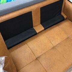 【ジャングルジャングル広陵店】ソファー　3人用　ブラウンの画像