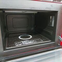 品質保証☆配達有り！7800円(税込）イオン オーブンレンジ 庫内フラット 2021年製 レッド 角皿無の画像