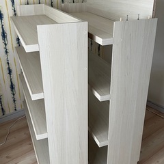 SHIRAI STORE オープンラック シェルフ 本棚 幅90cm 高さ200cm アイボリーの画像