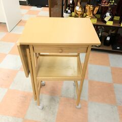 ＼家具＊家電のお店／【ｼﾞｬﾝｸﾞﾙｼﾞｬﾝｸﾞﾙ石川金沢店】 キッチンワゴン W(幅)折りたたみ時53、通常80×D(奥行き)38×H(高さ)80cmの画像