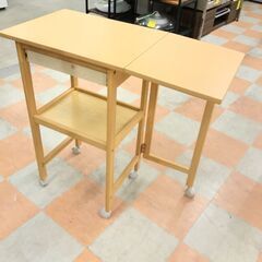 ＼家具＊家電のお店／【ｼﾞｬﾝｸﾞﾙｼﾞｬﾝｸﾞﾙ石川金沢店】 キッチンワゴン W(幅)折りたたみ時53、通常80×D(奥行き)38×H(高さ)80cmの画像