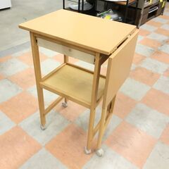 ＼家具＊家電のお店／【ｼﾞｬﾝｸﾞﾙｼﾞｬﾝｸﾞﾙ石川金沢店】 キッチンワゴン W(幅)折りたたみ時53、通常80×D(奥行き)38×H(高さ)80cmの画像