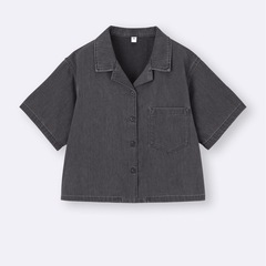GU ライトデニムオープンカラーシャツの画像