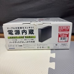 ほぼ未使用　外付けHDD I-O DATE 1T 高速転送 電源内蔵モデル 省電力の画像