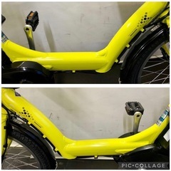 1年保証 送料無料　ブリヂストン　20インチ　黄色　子供乗せ　電動アシスト自転車　g201の画像