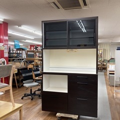 ジモティー限定価格！S715 ⭐ 河口家具製作所 キッチンボード 食器棚 人気色 幅120.5cm USED の画像