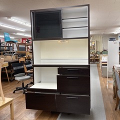ジモティー限定価格！S715 ⭐ 河口家具製作所 キッチンボード 食器棚 人気色 幅120.5cm USED の画像