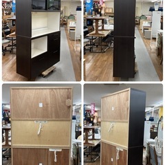 ジモティー限定価格！S715 ⭐ 河口家具製作所 キッチンボード 食器棚 人気色 幅120.5cm USED の画像