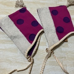 新品　キッズ　子供用帽子　ニット帽頭巾型の画像