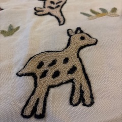 マルチカバー　綿100%  動物柄　刺繍の画像