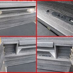 【自社配送は札幌市内限定】スイートデコレーション/スイデコ ダブルベッド フレームのみ コンセント USB端子付き グレーの画像