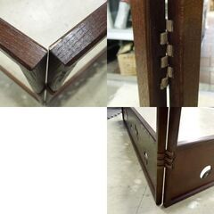 風炉先屏風 木製 つぼつぼ透かし 茶道具 茶室道具 仕切り 衝立 和パーテーション 紙箱あり 札幌市 新道東店の画像