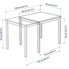 イケア IKEA VANGSTA 伸長式テーブルと椅子4脚セットの画像