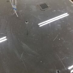 【ジャングルジャングル広陵店】テーブル　2人用ダイニングテーブル　ガラス天板　クロの画像