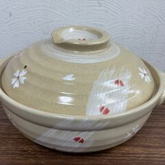 【お売りします】土鍋 9号 4～5人用 さくら模様の画像