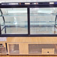 ② レマコム 冷蔵ショーケース 高湿対面冷蔵ショーケース RCS-K150S2LA 動作OK 435L 1年前購入 キャスター付き 棚板4枚 取扱説明書ありの画像