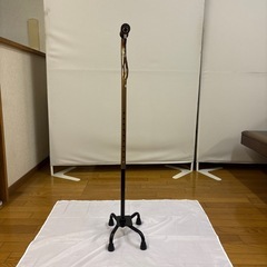 四脚式歩行補助杖 ゴールド中古品の画像