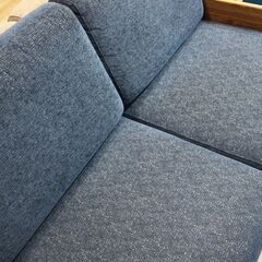 【川崎市宮前区リサイクルオフ】お買い得品♪2Pソファ　デニム風　ブルー　の画像