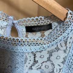 レース ノースリーブ トップス ブルーの画像