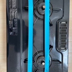 ＬＰガス プロパンガス　コンパクト ガスコンロ IC-S39-R 黒 2バーナーの画像