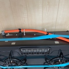 ＬＰガス プロパンガス　コンパクト ガスコンロ IC-S39-R 黒 2バーナーの画像