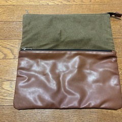 Harris Tweed チェック柄クラッチバッグの画像