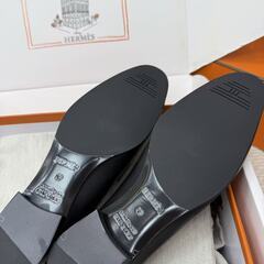 エルメス パンプス ミュール ブラック レザー Hバックル 24.0の画像