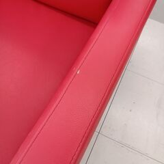 ★リユースのサカイ千葉中央店★  2人掛けソファ レッド H69×D70×W114 クリーニング済み TC5171の画像