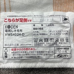【問い合わせ中(11.4締切)】2点セットシングル用電気毛布の画像