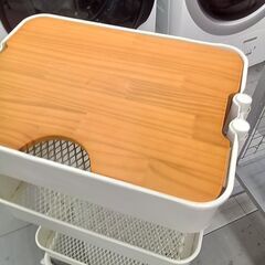 ★リユースのサカイ千葉中央店★  キッチンワゴン ホワイト H79×D31×W44 クリーニング済み TC5173の画像