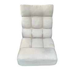 ホワイトファブリック座椅子 リクライニングの画像