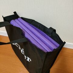 ヨガマット 長さ170cm 幅61cm 厚さ5mm やわらかめ パープル 専用袋付きの画像