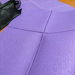 ヨガマット 長さ170cm 幅61cm 厚さ5mm やわらかめ パープル 専用袋付きの画像