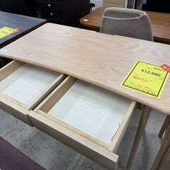 J3133　【リユースのサカイ柏店】　袖机付　　ヴィルヘルム　ウェーブデスク　PC　木製　の画像