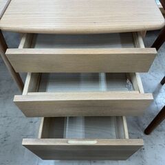 J3133　【リユースのサカイ柏店】　袖机付　　ヴィルヘルム　ウェーブデスク　PC　木製　の画像