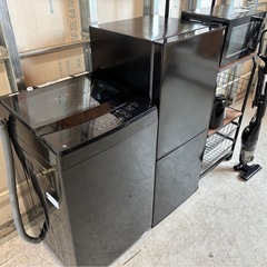 🖤 ニトリ N-Simple ブラック家電5点セット 🚚 配達・保証付き の画像