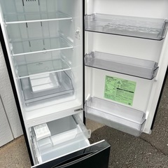 ■東芝 やや大きめ2ドア冷蔵庫 170L 2021年製■TOSHIBA GR-S17BS(K)■2ドア冷凍冷蔵庫 セミマットブラック 黒系 1～2人用の画像