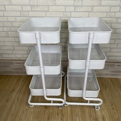 【2台セット】YAMAZEN 山善 キャスター付き収納ワゴン　の画像