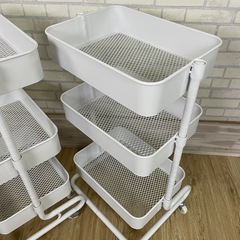 【2台セット】YAMAZEN 山善 キャスター付き収納ワゴン　の画像