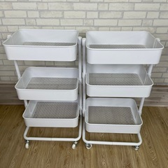 【2台セット】YAMAZEN 山善 キャスター付き収納ワゴン　の画像
