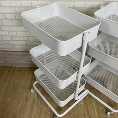 【2台セット】YAMAZEN 山善 キャスター付き収納ワゴン　の画像