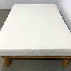 MUJI/無印良品 体にフィットするマットレス ダブルサイズ 高密度ポケットコイル 寝室 ベッド 寝具 ホワイト 中古家具 店頭引取歓迎 R10196の画像