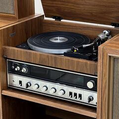 北海道 千歳市/恵庭市 Technics/テクニクス 家具調ステレオ SC-1550N 昭和レトロ アンティーク オーディオ ナショナル リアスピーカー SB-171R ジャンク品の画像