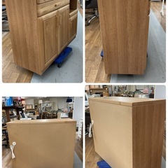 ジモティー限定価格！S725 ⭐ ユーアイ キッチンカウンター 食器棚 かわいい 幅105cm USED の画像