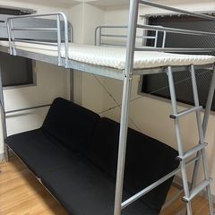 無料　マットレス付き　2段ベッド(1段目はソファー仕様になります)の画像