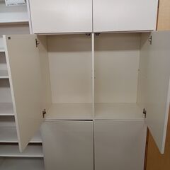 ★リユースのサカイつくば店★TK7101  扉付収納棚 ホワイト H200×D37×W90 クリーニング済みの画像